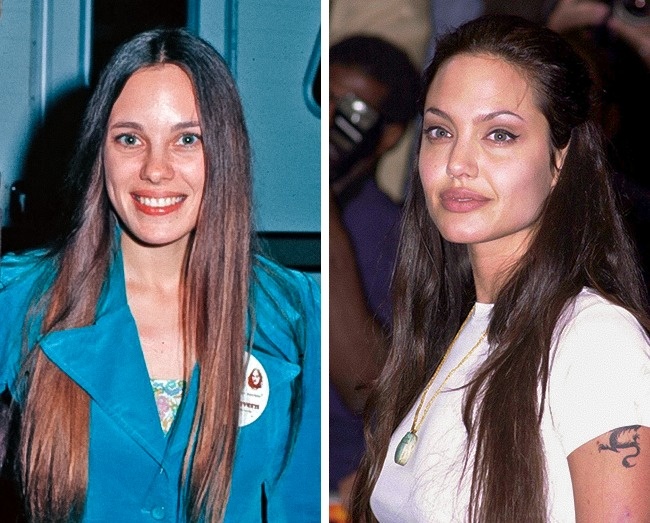 Marcheline Bertrand (22 évesen) és Angelina Jolie (26 évesen)