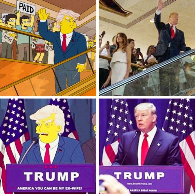 Donald Trump győzelmének előrejelzése a Simpson családban