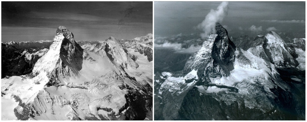 Matterhorn-hegy, Wallisi-Alpok, Zermatt és Breuil között.