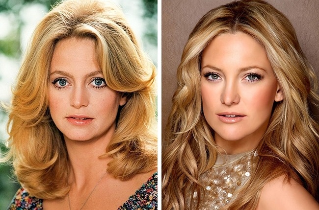 Goldie Hawn (35 évesen) és Kate Hudson (30 évesen)