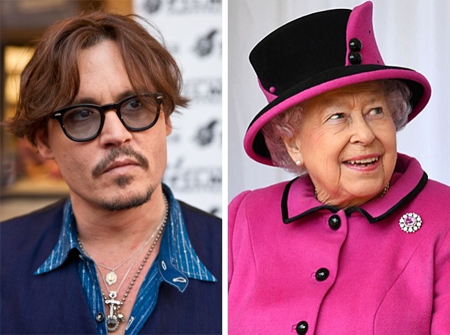 Johnny Depp és II. Erzsébet brit királynő