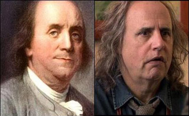 17. Jeffrey Tambor és Benjamin Franklin