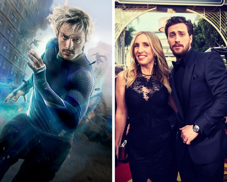 11. Aaron Taylor-Johnson (Quicksilver) é felesége, Sam Taylor-Wood